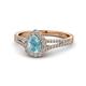 1 - Raisa Desire Aquamarine and Diamond Halo Engagement Ring 