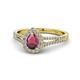 1 - Raisa Desire Rhodolite Garnet and Diamond Halo Engagement Ring 