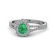 1 - Raisa Desire Emerald and Diamond Halo Engagement Ring 