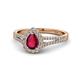 1 - Raisa Desire Ruby and Diamond Halo Engagement Ring 