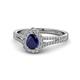 1 - Raisa Desire Blue Sapphire and Diamond Halo Engagement Ring 