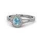1 - Raisa Desire Aquamarine and Diamond Halo Engagement Ring 