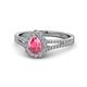 1 - Raisa Desire Pink Tourmaline and Diamond Halo Engagement Ring 