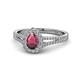 1 - Raisa Desire Rhodolite Garnet and Diamond Halo Engagement Ring 