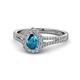 1 - Raisa Desire London Blue Topaz and Diamond Halo Engagement Ring 