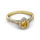 2 - Raisa Desire Citrine and Diamond Halo Engagement Ring 