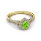 2 - Raisa Desire Peridot and Diamond Halo Engagement Ring 
