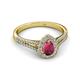 2 - Raisa Desire Rhodolite Garnet and Diamond Halo Engagement Ring 