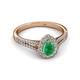 2 - Raisa Desire Emerald and Diamond Halo Engagement Ring 