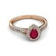 2 - Raisa Desire Ruby and Diamond Halo Engagement Ring 
