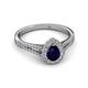 2 - Raisa Desire Blue Sapphire and Diamond Halo Engagement Ring 