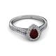 2 - Raisa Desire Red Garnet and Diamond Halo Engagement Ring 