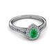 2 - Raisa Desire Emerald and Diamond Halo Engagement Ring 