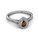 2 - Raisa Desire Smoky Quartz and Diamond Halo Engagement Ring 