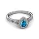 2 - Raisa Desire London Blue Topaz and Diamond Halo Engagement Ring 