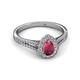 2 - Raisa Desire Rhodolite Garnet and Diamond Halo Engagement Ring 