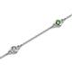 2 - Aizza (5 Stn/3mm) Petite Green Garnet and Diamond Station Bracelet 