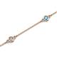 2 - Aizza (5 Stn/3mm) Petite Blue Topaz and Diamond Station Bracelet 
