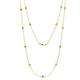 1 - Lien (13 Stn/3mm) Yellow and White Diamond on Cable Necklace 