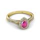 2 - Raisa Desire Pink Sapphire and Diamond Halo Engagement Ring 