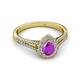 2 - Raisa Desire Amethyst and Diamond Halo Engagement Ring 