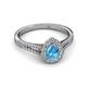 2 - Raisa Desire Blue Topaz and Diamond Halo Engagement Ring 