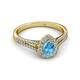 2 - Raisa Desire Blue Topaz and Diamond Halo Engagement Ring 