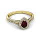 2 - Raisa Desire Red Garnet and Diamond Halo Engagement Ring 