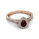 2 - Raisa Desire Red Garnet and Diamond Halo Engagement Ring 