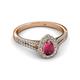 2 - Raisa Desire Rhodolite Garnet and Diamond Halo Engagement Ring 