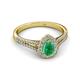 2 - Raisa Desire Emerald and Diamond Halo Engagement Ring 
