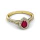 2 - Raisa Desire Ruby and Diamond Halo Engagement Ring 