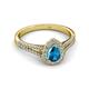 2 - Raisa Desire London Blue Topaz and Diamond Halo Engagement Ring 