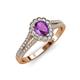 3 - Raisa Desire Amethyst and Diamond Halo Engagement Ring 