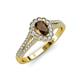 3 - Raisa Desire Smoky Quartz and Diamond Halo Engagement Ring 