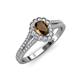 3 - Raisa Desire Smoky Quartz and Diamond Halo Engagement Ring 