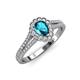 3 - Raisa Desire London Blue Topaz and Diamond Halo Engagement Ring 