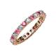 3 - Joyce 3.00 mm Pink Tourmaline and Diamond Eternity Band 