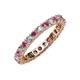 3 - Joyce 3.00 mm Rhodolite Garnet and Diamond Eternity Band 