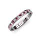 3 - Livia 1.70 mm Rhodolite Garnet and Diamond Eternity Band 