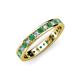 3 - Livia 2.00 mm Emerald and Diamond Eternity Band 