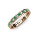 3 - Livia 2.00 mm Emerald and Diamond Eternity Band 