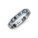 3 - Livia 2.00 mm Blue and White Diamond Eternity Band 
