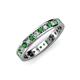 3 - Livia 2.00 mm Green Garnet and Diamond Eternity Band 