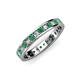 3 - Livia 2.00 mm Emerald and Diamond Eternity Band 