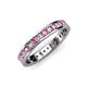3 - Livia 2.00 mm Pink Sapphire and Diamond Eternity Band 