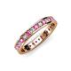 3 - Livia 2.00 mm Pink Sapphire and Diamond Eternity Band 