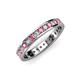 3 - Livia 2.00 mm Pink Tourmaline and Diamond Eternity Band 