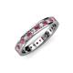 3 - Livia 2.00 mm Rhodolite Garnet and Diamond Eternity Band 