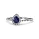 1 - Arella Desire Blue Sapphire and Diamond Halo Engagement Ring 